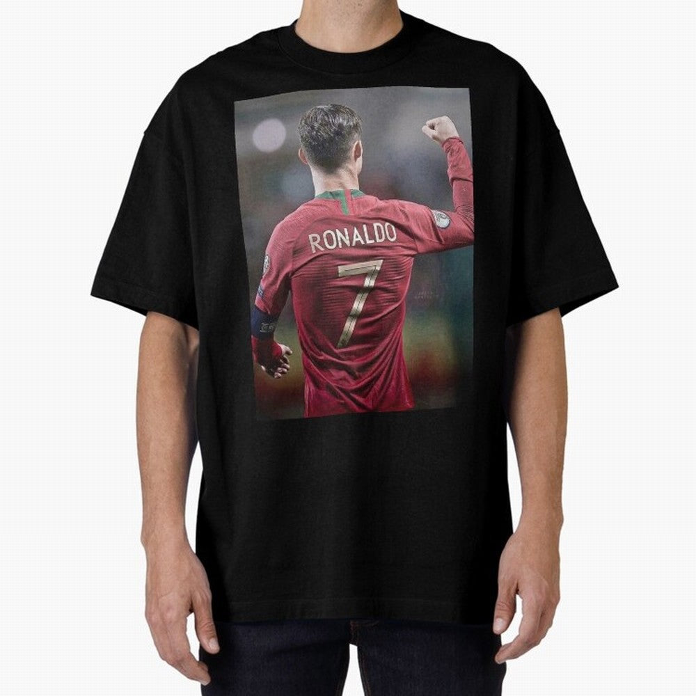Cristiano Ronaldo CR7 Oversized T-Shirt Celebrate Fan Favorites in FIFA World Cup 2026 Highlighting Messi, Neymar and Mbappe, Portugal, Spain and Germany Energy, Match Day Excitement, Supporter Culture, Golden Goals and Global Football Passion;