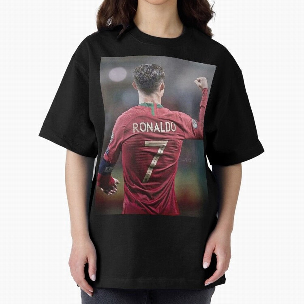 Cristiano Ronaldo CR7 Oversized T-Shirt Celebrate Fan Favorites in FIFA World Cup 2026 Highlighting Messi, Neymar and Mbappe, Portugal, Spain and Germany Energy, Match Day Excitement, Supporter Culture, Golden Goals and Global Football Passion;