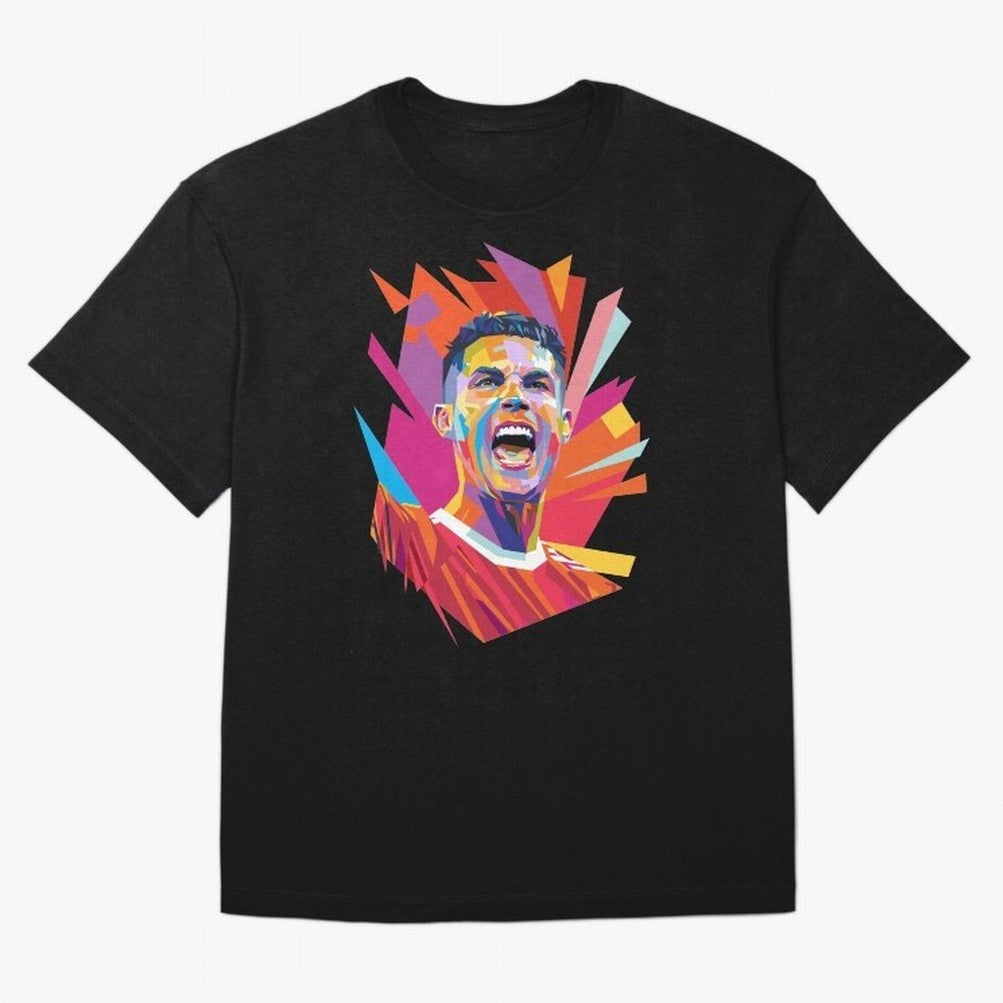 Cristiano Ronaldo Pop Art WPAP Oversized T-Shirt Support Your Favorite Stars during FIFA World Cup 2026 Group Stage for Fans of CR7 and Portugal, Spain and Germany, Bringing Supporter Pride, Iconic Celebrations, Legendary Names and Global Match Day