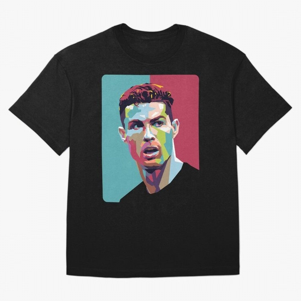 Cristiano Ronaldo 7 Pop Art Portrait Oversized T-Shirt Celebrate Unforgettable Nights in FIFA World Cup 2026 USA Canada Mexico for Fans of Cristiano Ronaldo, Haaland and CR7 and England, France and Netherlands, Bringing Stadium Memories, Football