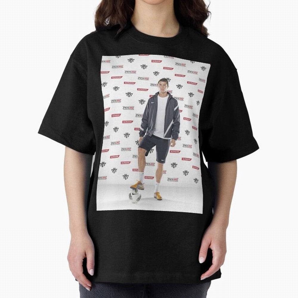 sport cristiano ronaldo football Oversized T-Shirt Enjoy FIFA World Cup 2026 Spirit, Connected to Brazil, Cristiano Ronaldo, Global Supporter Spirit, Legendary Goals, National Colors and Tournament Celebration; Ideal for Football Dads, Football