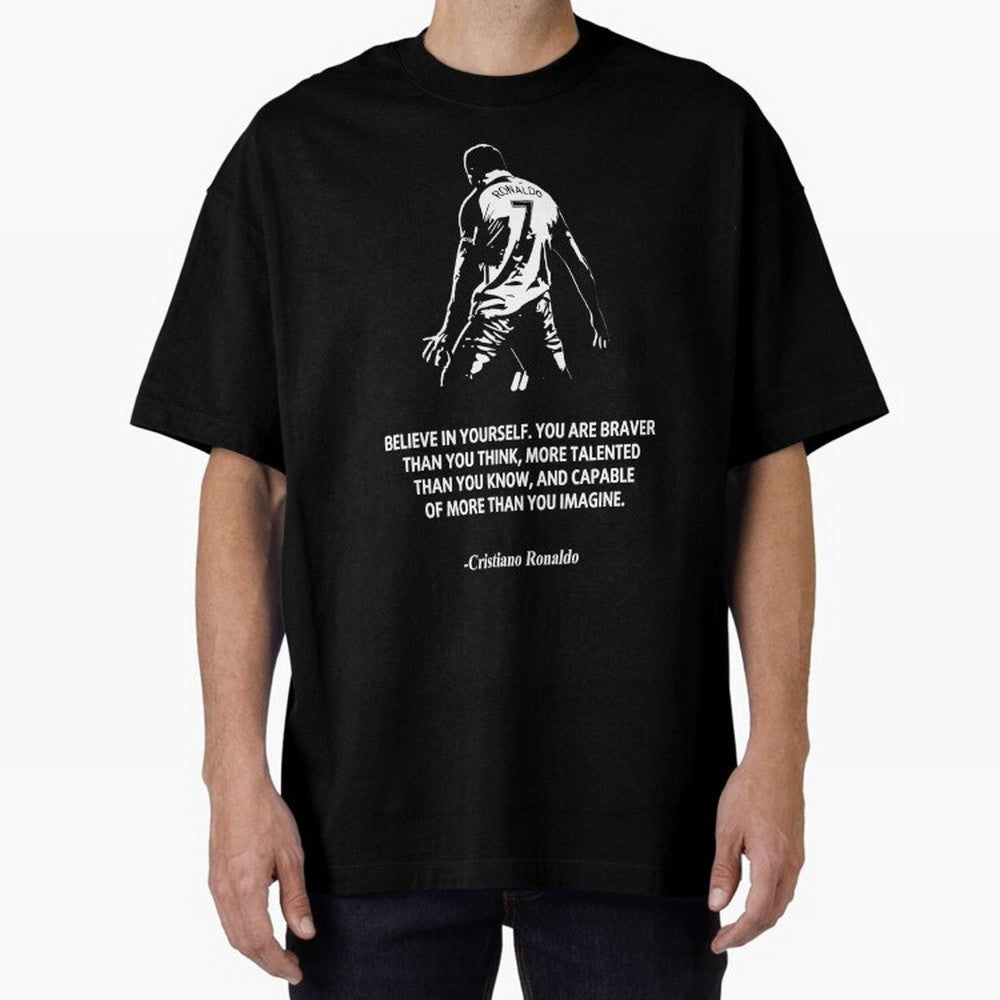 Cristiano Ronaldo Quotes Oversized T-Shirt Celebrate Football Heritage in FIFA World Cup 2026 for Fans of Messi, Neymar and Mbappe and Portugal, Spain and Germany, Bringing Stadium Chants, National Pride, Trophy Dreams and Unforgettable Football