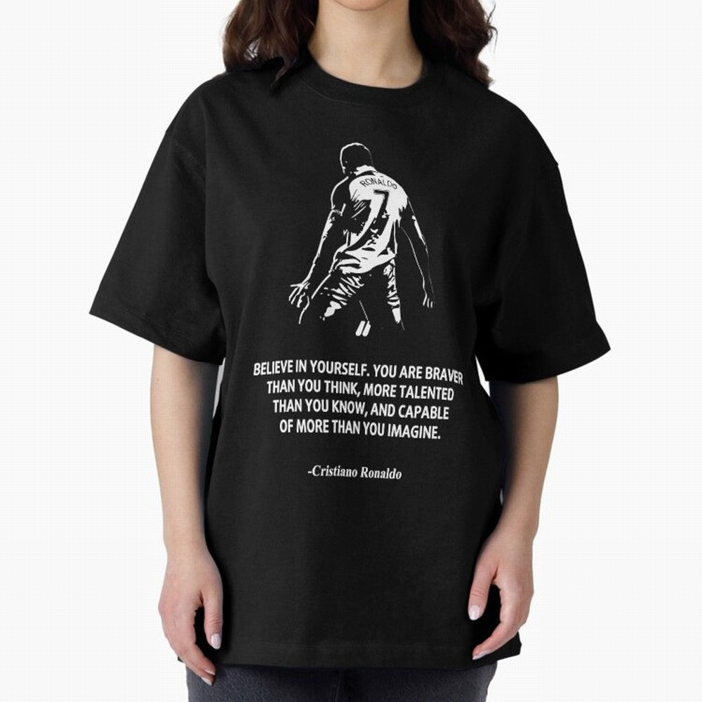 Cristiano Ronaldo Quotes Oversized T-Shirt Celebrate Football Heritage in FIFA World Cup 2026 for Fans of Messi, Neymar and Mbappe and Portugal, Spain and Germany, Bringing Stadium Chants, National Pride, Trophy Dreams and Unforgettable Football