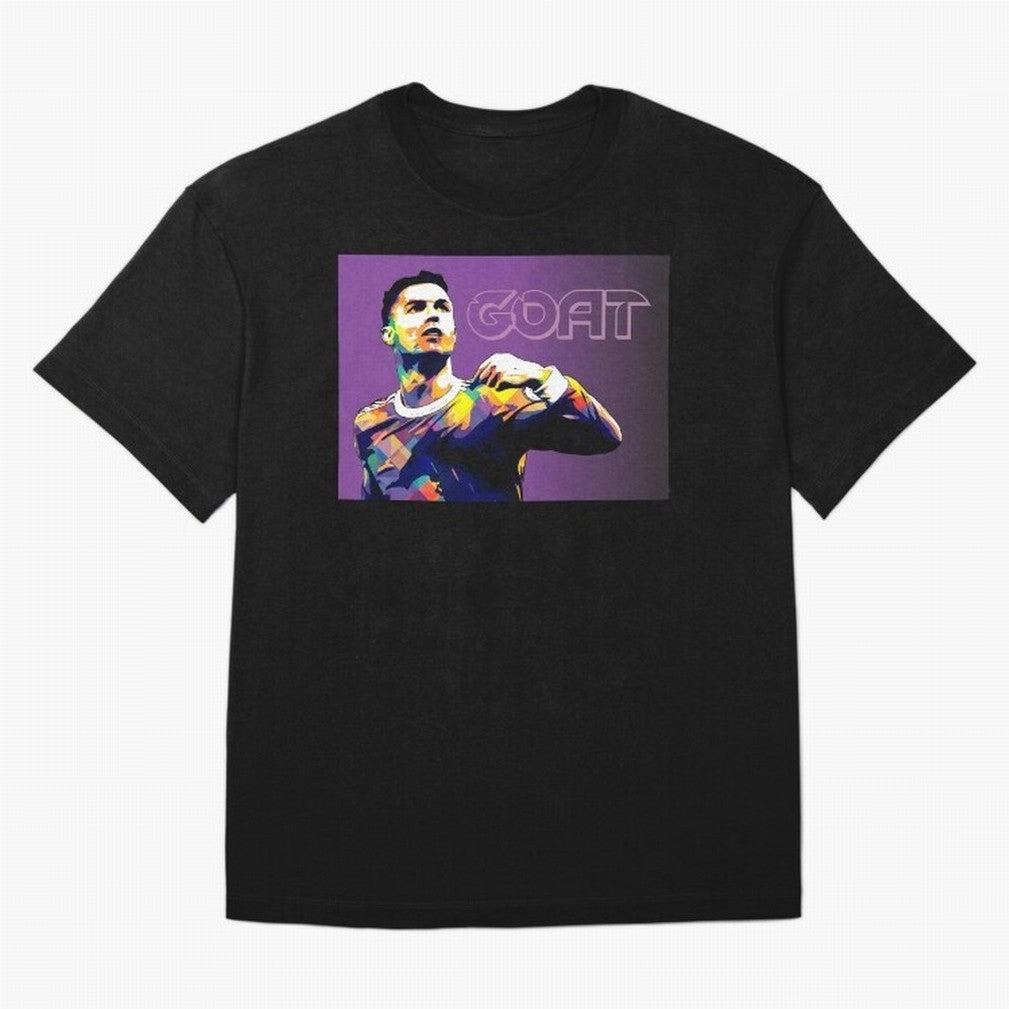 Cristiano Ronaldo Goat Popart Oversized T-Shirt Celebrate Unforgettable Nights in the FIFA World Cup 2026 Group Stage Journey through Messi, CR7 and Mbappe Highlights, England and Germany Pride, Goal Celebration Energy, Supporter Heritage, Football
