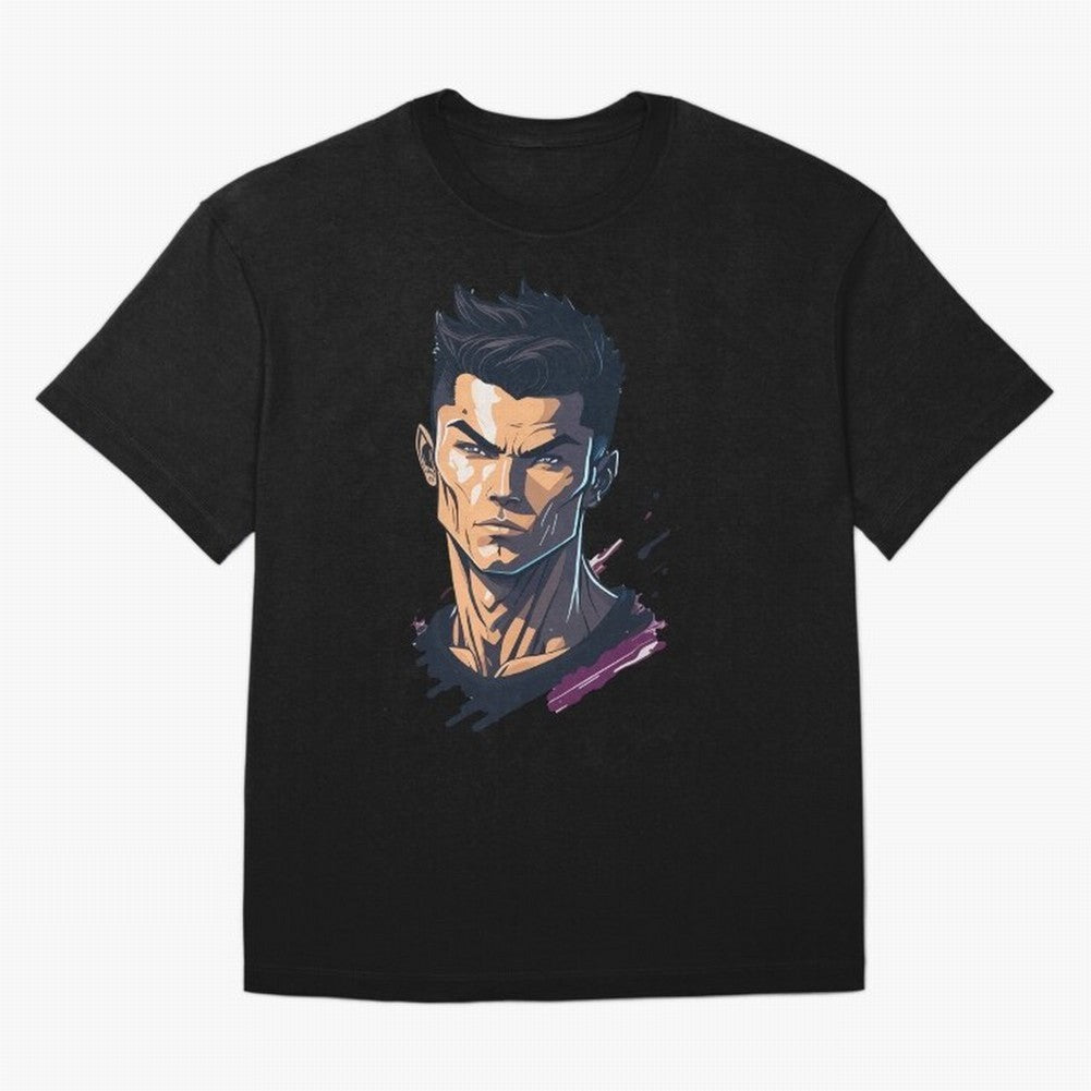 Cristiano Ronaldo Anime Style Oversized T-Shirt Celebrate Soccer Greatness during the FIFA World Cup 2026 USA Canada Mexico Journey through Cristiano Ronaldo Highlights, France and Portugal Pride, Classic Soccer Heritage, Championship Pressure, Fan