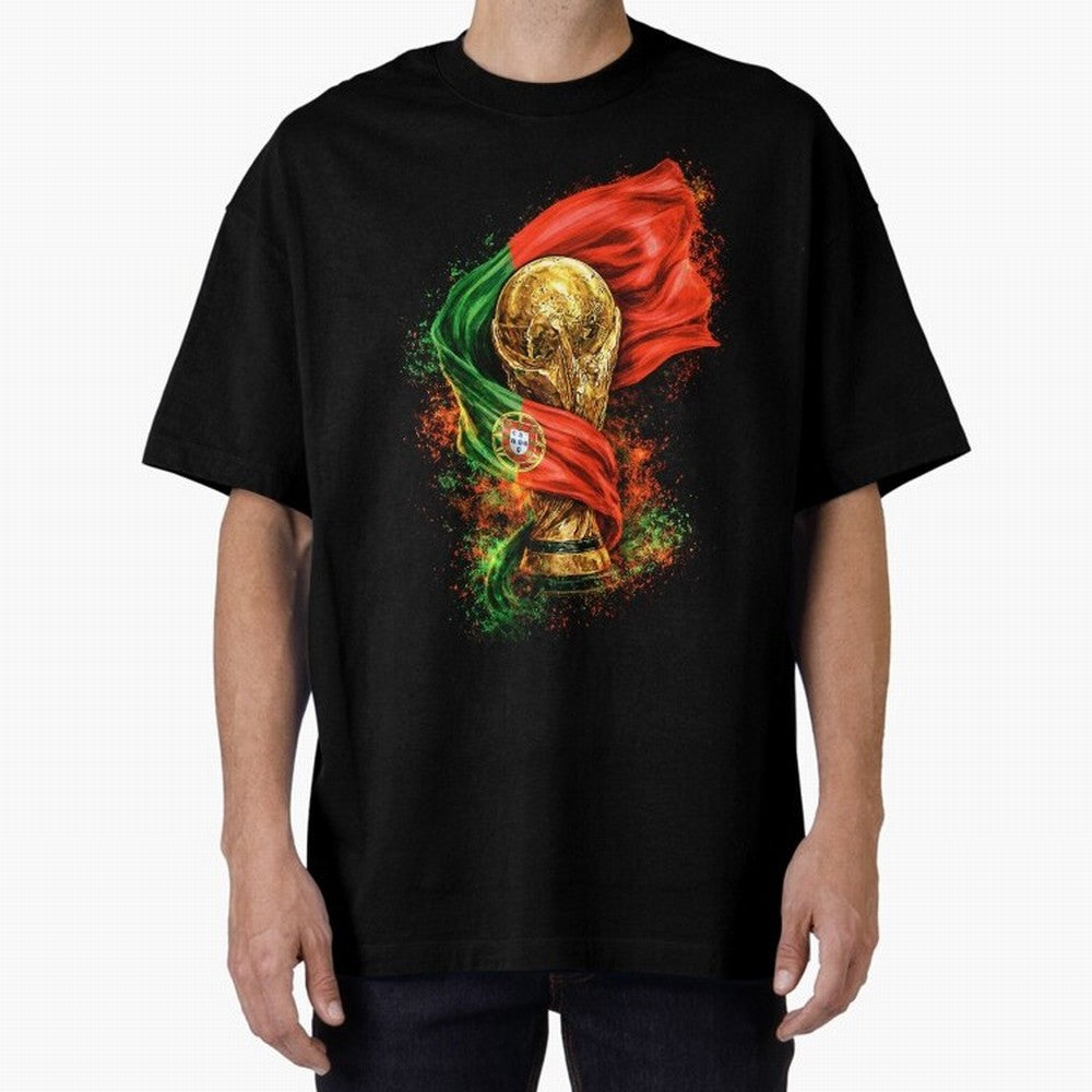 Portugal Football National Pride Oversized T-Shirt Bring Home FIFA World Cup 2026 Group Stage for Fans of Mbappe and Neymar and Spain and Netherlands, Bringing Stadium Memories, Football Loyalty, International Chants and Championship Tradition;