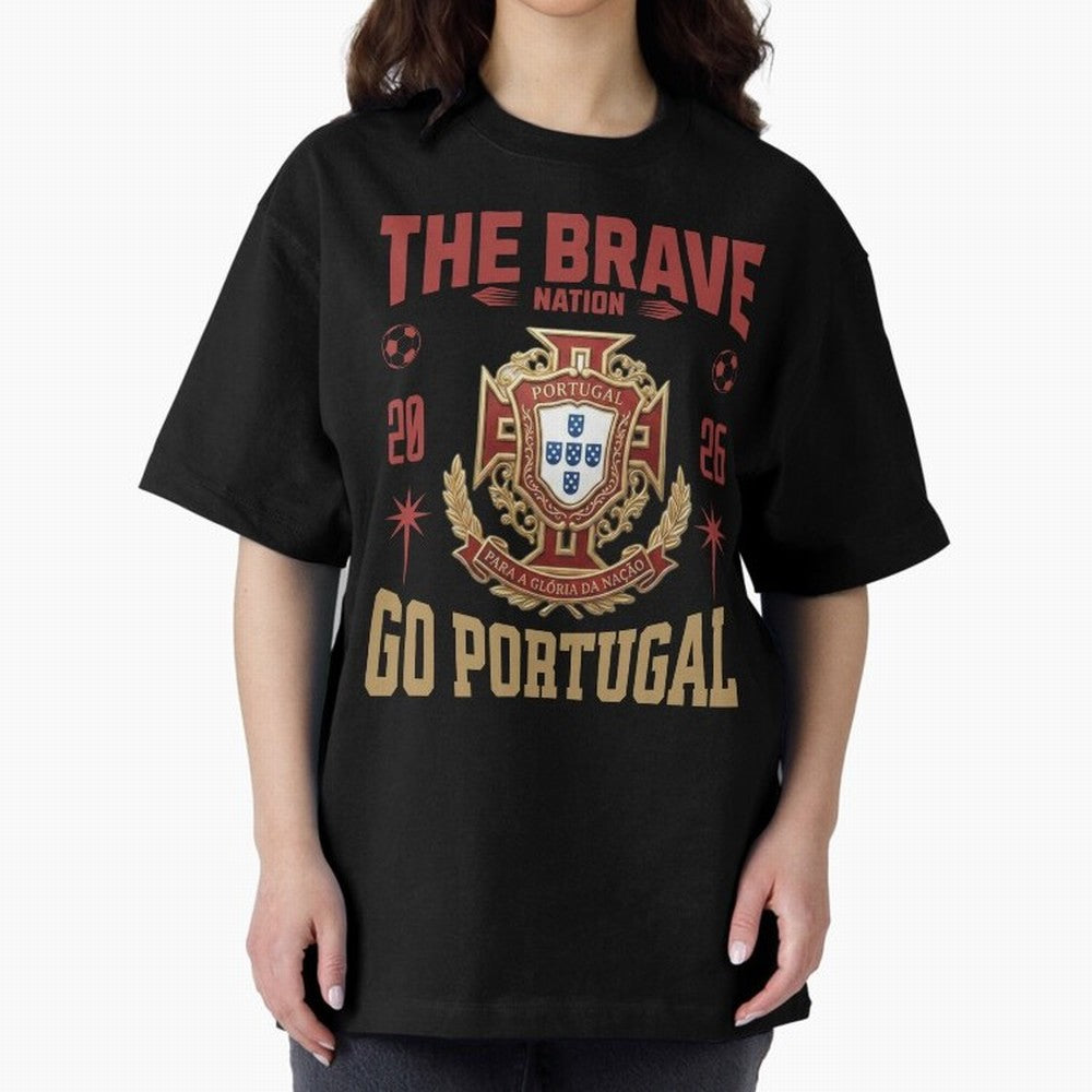 Portugal Soccer 2026 The Brave Nation Vintage Football Fan Design Oversized T-Shirt Bring Bold Fan Energy to FIFA World Cup 2026 for Fans of Mbappe and Neymar and Portugal, Bringing Game Day Rituals, Football Legends, Country Pride and the Road to