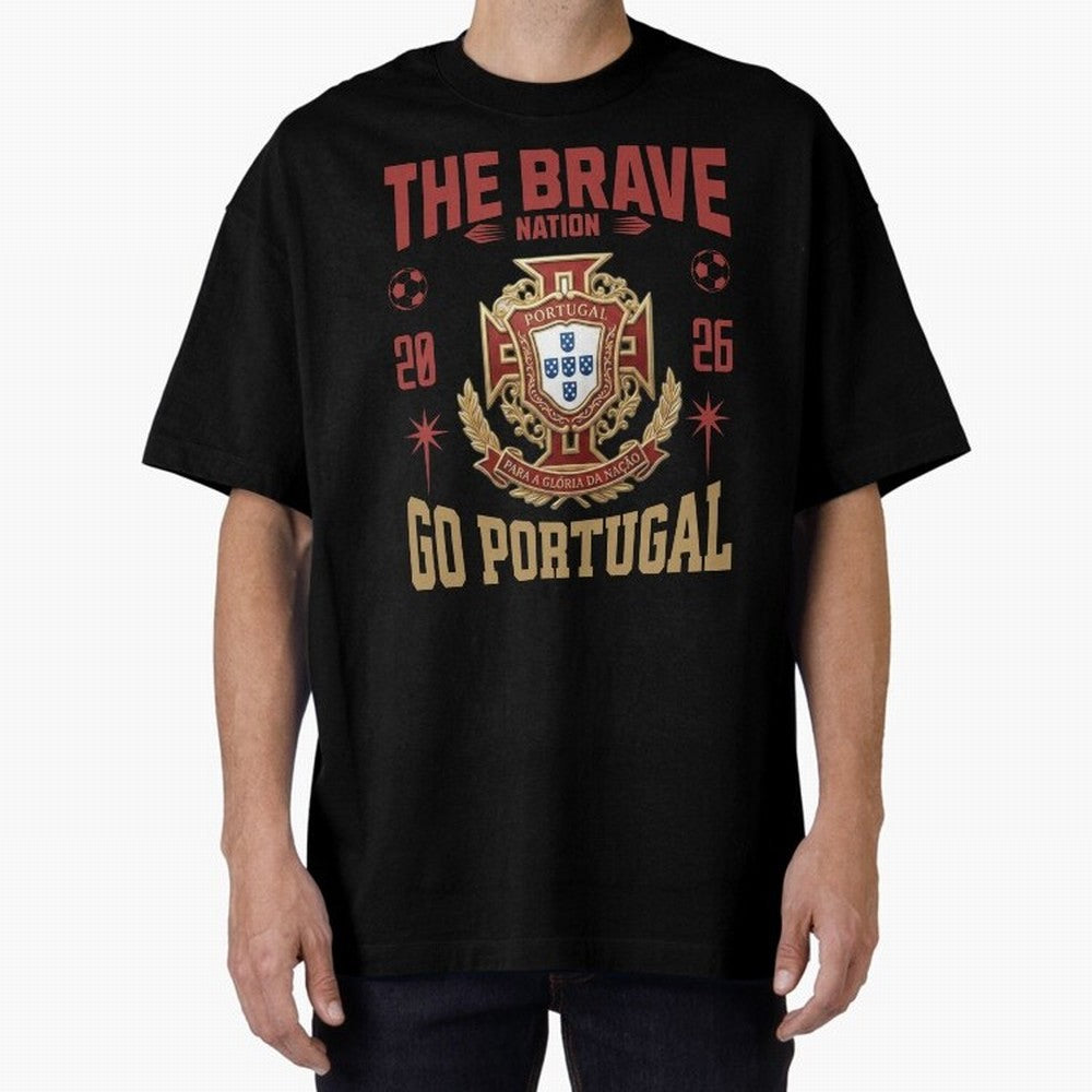 Portugal Soccer 2026 The Brave Nation Vintage Football Fan Design Oversized T-Shirt Bring Bold Fan Energy to FIFA World Cup 2026 for Fans of Mbappe and Neymar and Portugal, Bringing Game Day Rituals, Football Legends, Country Pride and the Road to