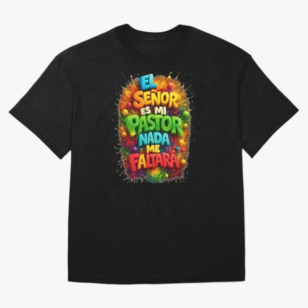 Modern 3D Psalm 23 Spanish Christian Art - El Se?or es mi Pastor Oversized T-Shirt Carry the Colors and Pride of FIFA World Cup 2026 USA Canada Mexico Driven by Neymar, Haaland and Cristiano Ronaldo, Germany Energy, Supporter Pride, Iconic