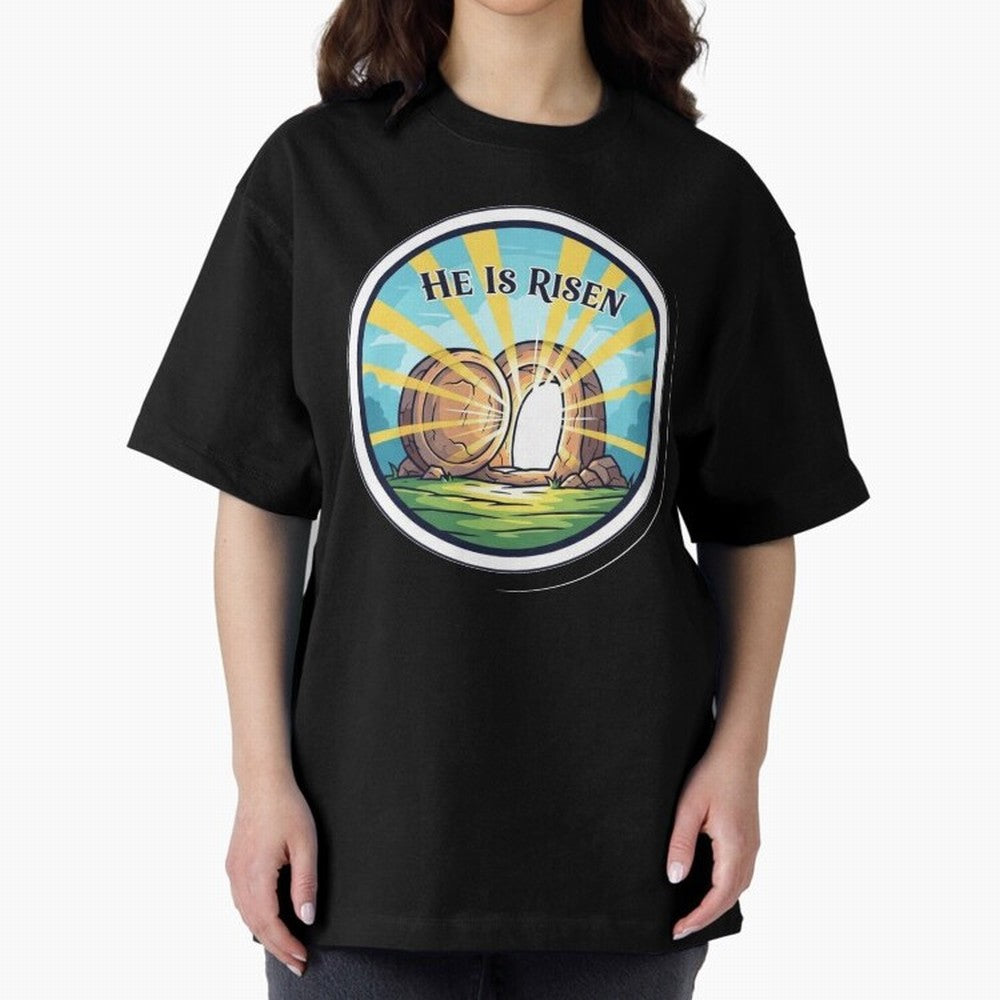 He Is Risen Indeed Easter Faith Sticker Oversized T-Shirt Bring Home FIFA World Cup 2026 USA Canada Mexico Driven by Messi, CR7 and Mbappe, England and Germany Energy, Retro Football Energy, Iconic Rivalries, Trophy Chase Drama and Stadium