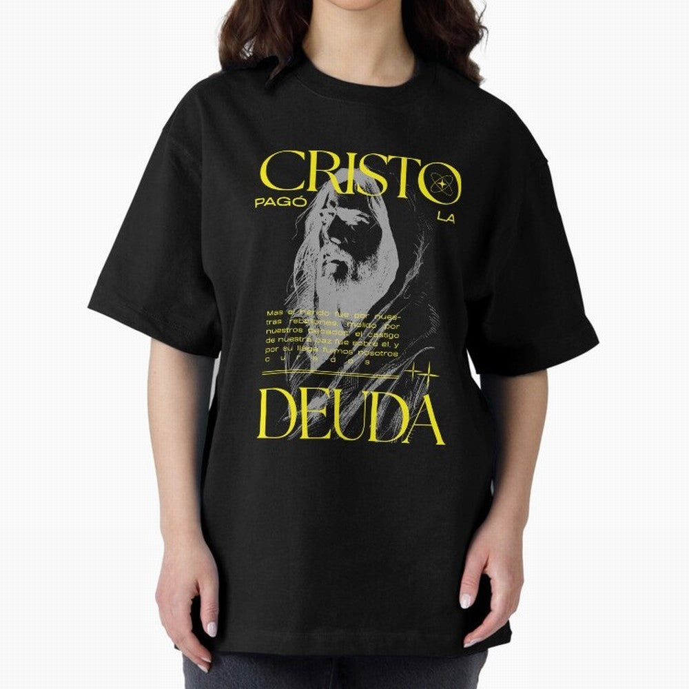 Cristo Pag¨® la Deuda - Isa¨ªas 53:5 Streetwear Style Oversized T-Shirt Celebrate Soccer Greatness during FIFA World Cup 2026 Group Stage Featuring Cristiano Ronaldo, France Energy, Champion Mindset, Group Stage Buzz, Knockout Tension and