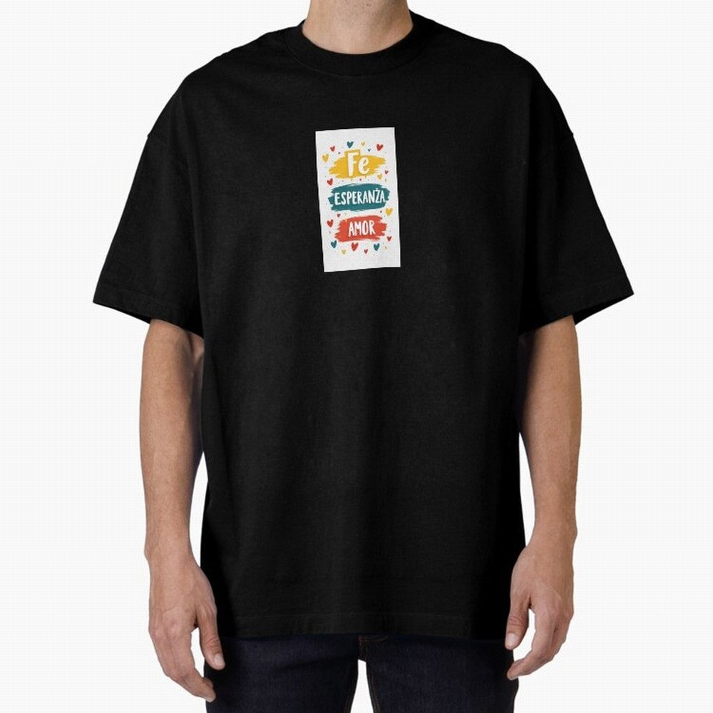 Fe Esperanza Amor Oversized T-Shirt Celebrate the Magic of FIFA World Cup 2026 Group Stage Spirit, Driven by Portugal, Messi, Match Day Excitement, Supporter Culture, Golden Goals and Global Football Passion; Perfect for Supporters Who Want Bold
