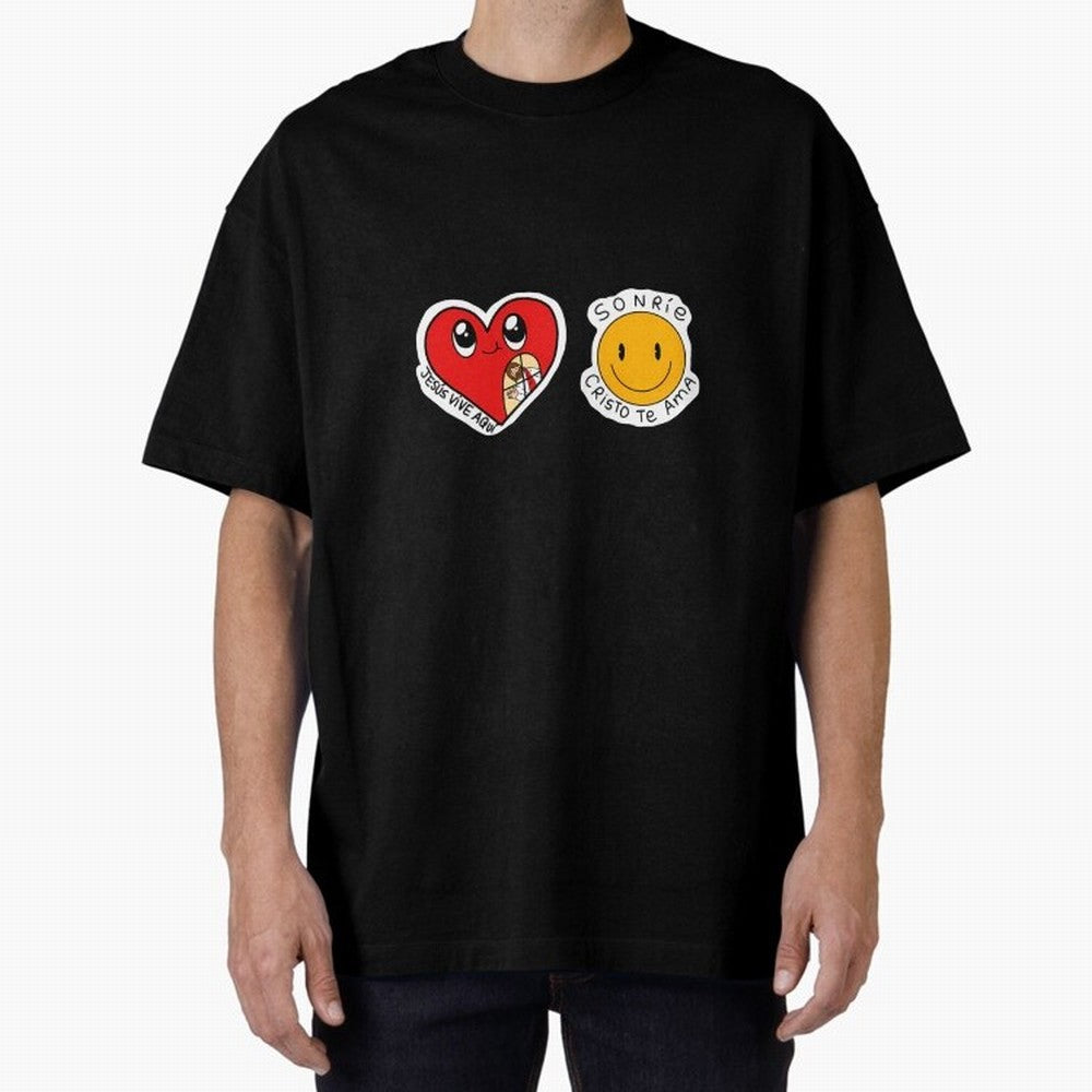 Jesus Vive Aqu Oversized T-Shirt Join Global Football Passion for FIFA World Cup 2026 USA Canada Mexico, Filled with Mbappe and Neymar, Spain, Goal Celebration Energy, Supporter Heritage, Football Icons and Worldwide Tournament Joy; Ideal for