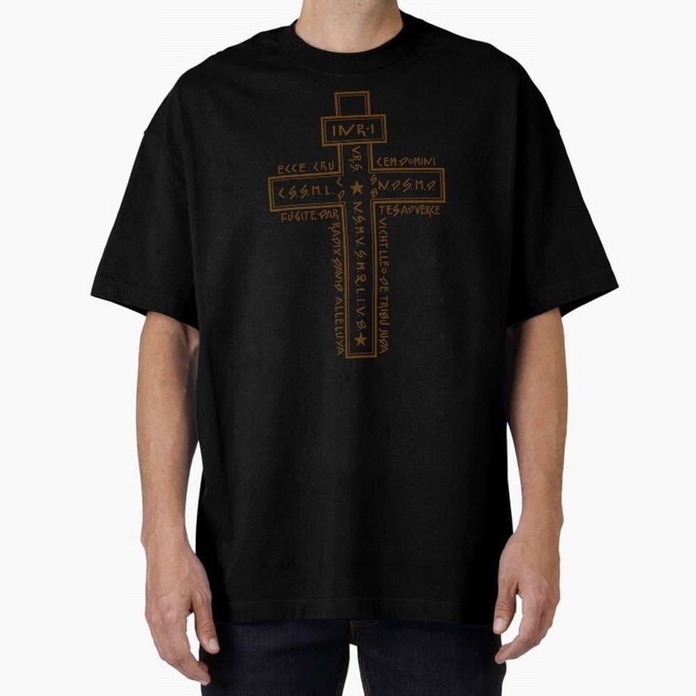 Cruz del Santo Padre Benito 2 Oversized T-Shirt Build Global Football Passion for FIFA World Cup 2026 USA Canada Mexico, Inspired by Cristiano Ronaldo, Haaland and CR7, France and Portugal, Fan Favorite Moments, National Team Passion, Big Match