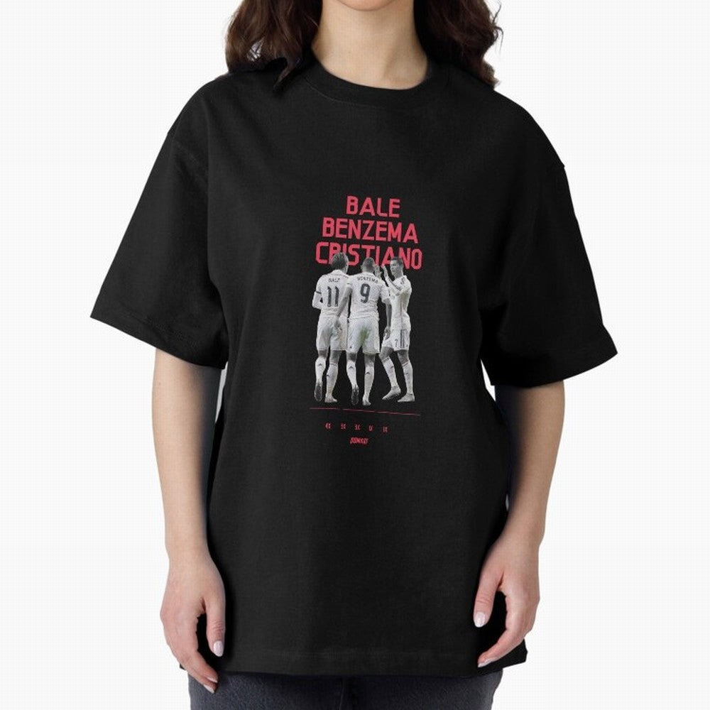 Real Madrid | Bale Benzema Cristiano Oversized T-Shirt Experience FIFA World Cup 2026 Celebrating Haaland, Spain Energy, Global Supporter Spirit, Legendary Goals, National Colors and Tournament Celebration; Great for Supporters Who Love Legendary