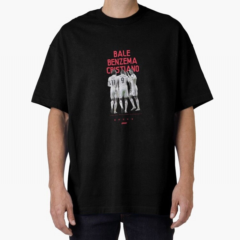 Real Madrid | Bale Benzema Cristiano Oversized T-Shirt Experience FIFA World Cup 2026 Celebrating Haaland, Spain Energy, Global Supporter Spirit, Legendary Goals, National Colors and Tournament Celebration; Great for Supporters Who Love Legendary