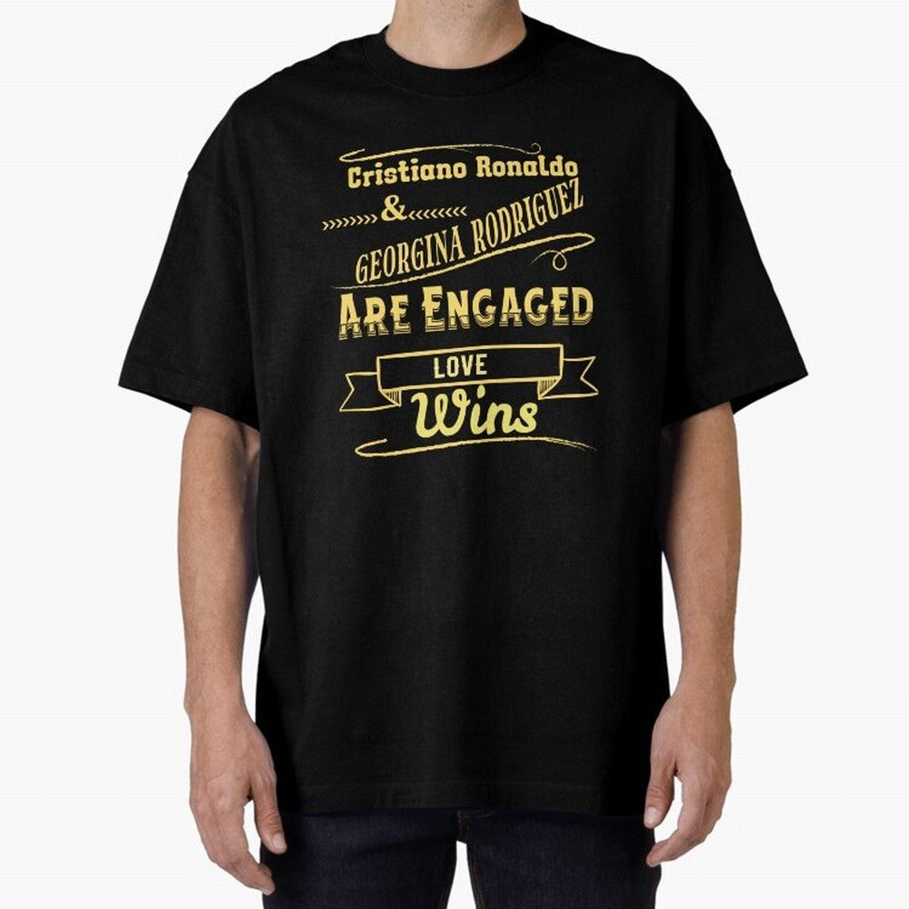 Cristiano & Georgina Engagement ¨C True Love Story Oversized T-Shirt Show Support during Global Football Passion for FIFA World Cup 2026, Featuring Messi, CR7 and Mbappe, Argentina and Brazil, Game Day Rituals, Football Legends, Country Pride and