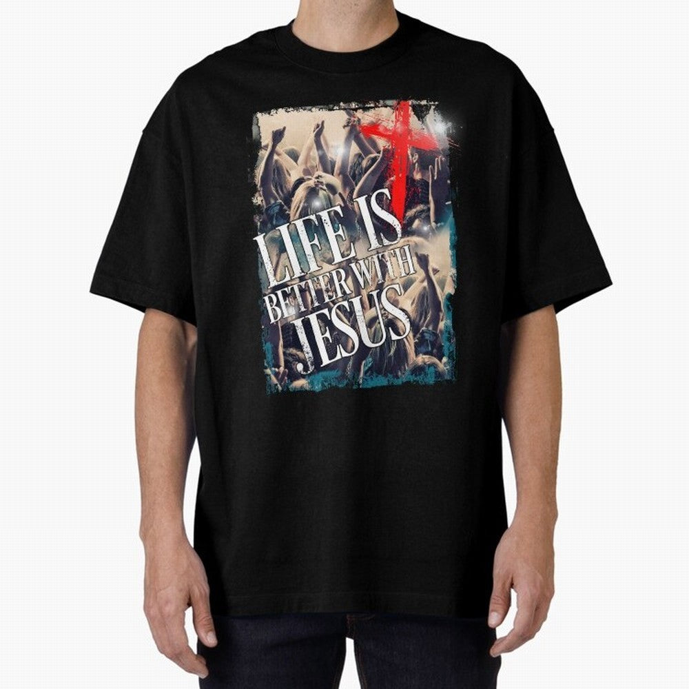 LIfe is Better with Jesus Oversized T-Shirt Cheer through Every Moment of FIFA World Cup 2026 Spirit, Capturing Argentina, CR7, Champion Mindset, Group Stage Buzz, Knockout Tension and Passionate Fan Culture; Great for Supporters Who Love Legendary