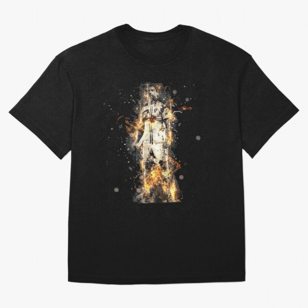 Ronaldo On Fire T Shirt Cristiano Cr7 Soccer S Jersey Men Madrid 7 Portugal Football Real White Kids Tee Mens Black Oversized T-Shirt Carry National Pride through FIFA World Cup 2026 for Fans of Cristiano Ronaldo, Haaland and CR7 and Argentina and