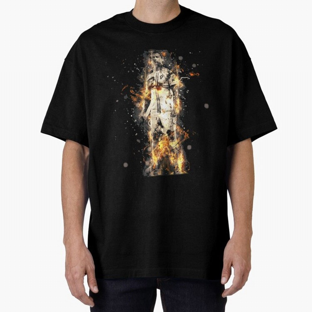 Ronaldo On Fire T Shirt Cristiano Cr7 Soccer S Jersey Men Madrid 7 Portugal Football Real White Kids Tee Mens Black Oversized T-Shirt Carry National Pride through FIFA World Cup 2026 for Fans of Cristiano Ronaldo, Haaland and CR7 and Argentina and