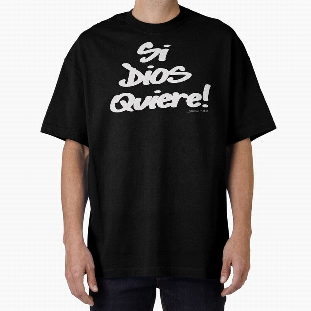 Si Dios Quiere! Oversized T-Shirt Make Game Day About FIFA World Cup 2026 Group Stage for Fans of Neymar, Haaland and Cristiano Ronaldo and Argentina, France and Brazil, Bringing Stadium Memories, Football Loyalty, International Chants and