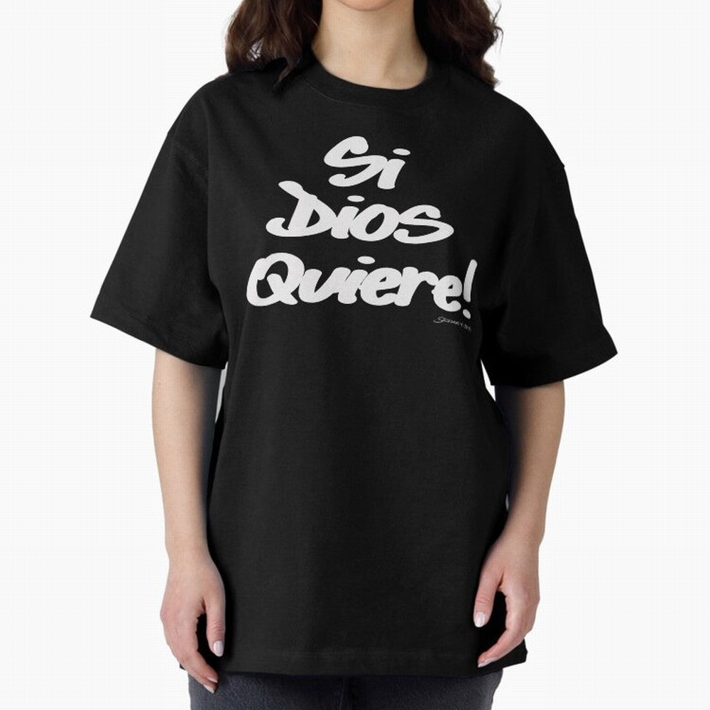 Si Dios Quiere! Oversized T-Shirt Make Game Day About FIFA World Cup 2026 Group Stage for Fans of Neymar, Haaland and Cristiano Ronaldo and Argentina, France and Brazil, Bringing Stadium Memories, Football Loyalty, International Chants and