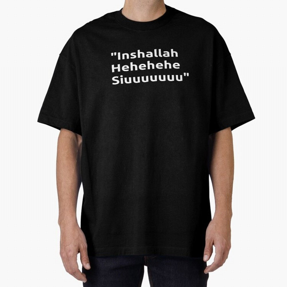 Inshallah Hehehehe Siuuu : Cristiano Ronaldo Oversized T-Shirt Celebrate Unforgettable Nights in Global Football Passion for FIFA World Cup 2026 USA Canada Mexico, Driven by Neymar, Haaland and Cristiano Ronaldo, Argentina, France and Brazil,