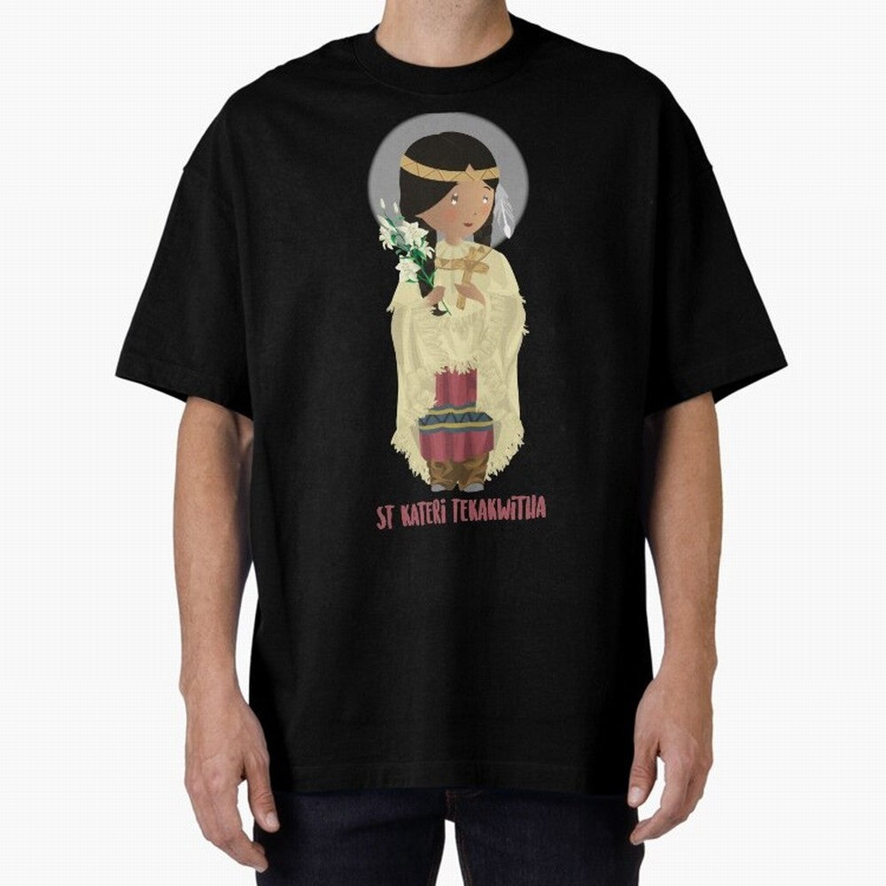 Saint Kateri Tekakwitha Oversized T-Shirt Cheer for FIFA World Cup 2026 Group Stage Spirit, with England, Cristiano Ronaldo, Stadium Memories, Football Loyalty, International Chants and Championship Tradition; Great for Watch Parties, Sports Bars,