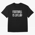 Football Is Life (Red BG) Oversized T-Shirt Celebrate Soccer Greatness during the FIFA World Cup 2026 USA Canada Mexico Journey through Messi Highlights, France Pride, Match Day Excitement, Supporter Culture, Golden Goals and Global Football