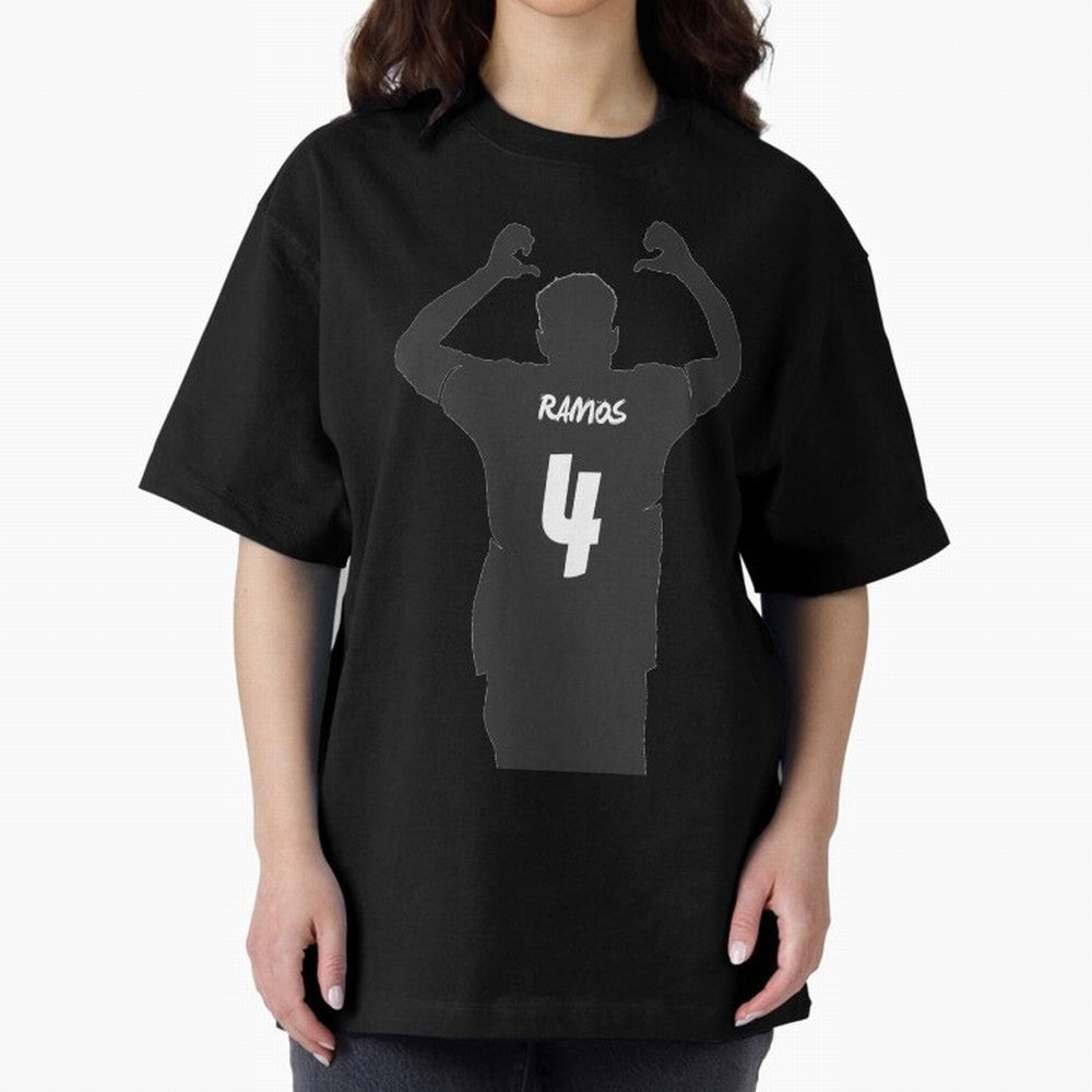 Sergio Ramos artwork Oversized T-Shirt Show Your Stadium Side during FIFA World Cup 2026 Group Stage for Fans of Cristiano Ronaldo, Haaland and CR7 and England, France and Netherlands, Bringing Classic Soccer Heritage, Championship Pressure, Fan