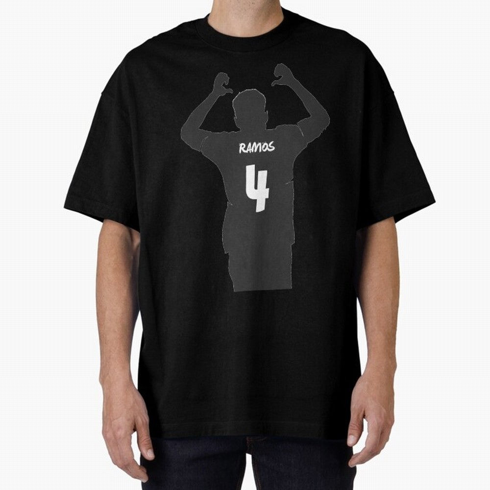 Sergio Ramos artwork Oversized T-Shirt Show Your Stadium Side during FIFA World Cup 2026 Group Stage for Fans of Cristiano Ronaldo, Haaland and CR7 and England, France and Netherlands, Bringing Classic Soccer Heritage, Championship Pressure, Fan