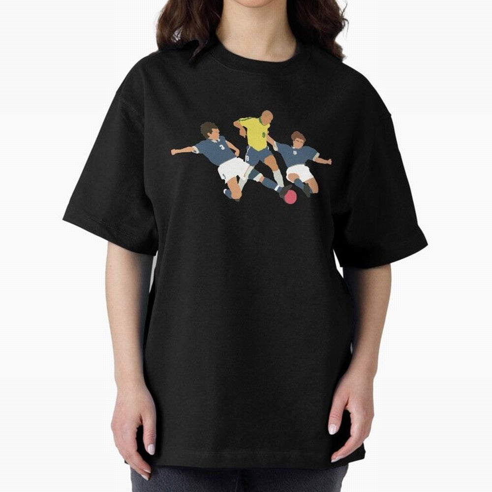 Ronaldo vs Maldini & Cannavaro Iconic Football Moment Oversized T-Shirt Celebrate the Magic of the FIFA World Cup 2026 Journey through CR7 Highlights, Netherlands Pride, Soccer Culture, Superstar Moments, National Team Dreams and Competitive Fire;