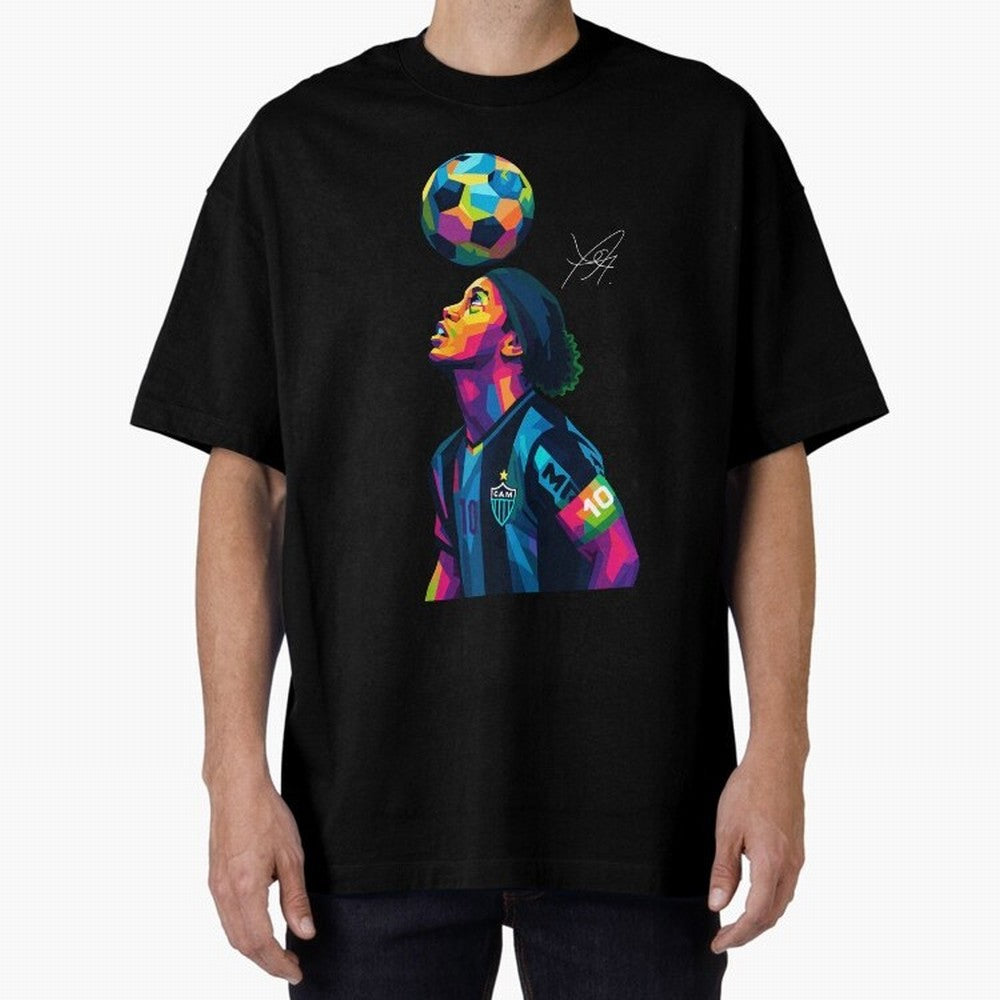 Ronaldinho Wpap Art Oversized T-Shirt Bring Retro Soccer Energy to FIFA World Cup 2026 Group Stage Filled with Cristiano Ronaldo, Haaland and CR7, England, France and Netherlands Energy, Football Festival Excitement, Trophy Ambitions, Country