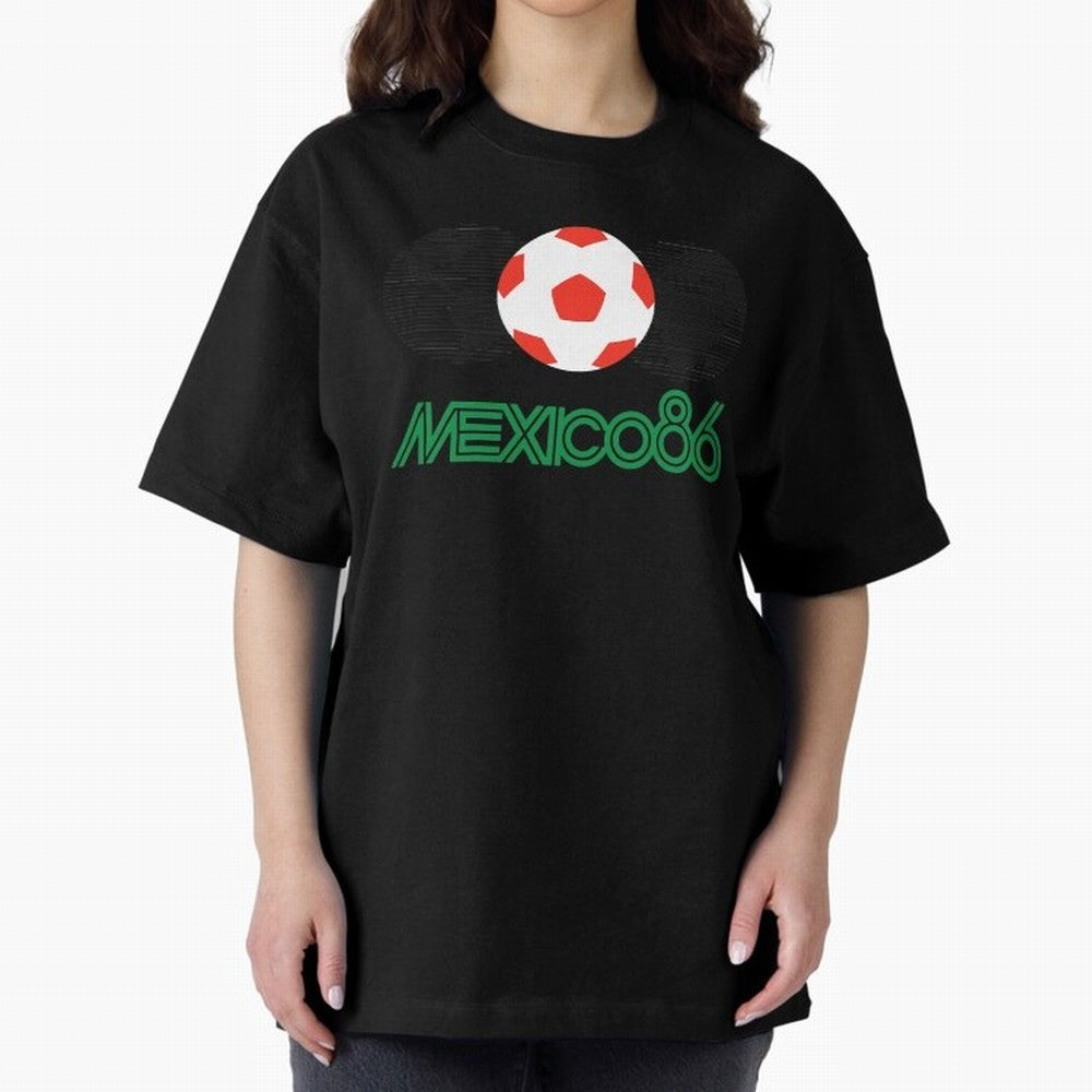 Mexico 86 Oversized T-Shirt Capture FIFA World Cup 2026 USA Canada Mexico Celebrating Mbappe and Neymar, Spain and Netherlands Energy, Stadium Memories, Football Loyalty, International Chants and Championship Tradition; Built for Supporters Chasing
