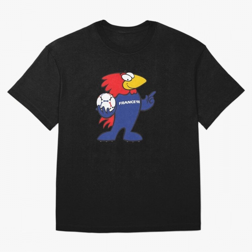 Footix - World Cup 98' Mascote Logo Oversized T-Shirt Cheer for Global Football Passion for FIFA World Cup 2026, Centered on Neymar, Haaland and Cristiano Ronaldo, Argentina and Brazil, Match Day Excitement, Supporter Culture, Golden Goals and