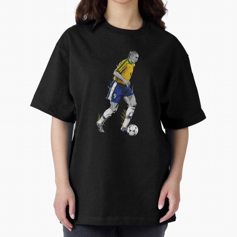 Ronaldo R9 Phenomenon Oversized T-Shirt Represent Match Day Hype around FIFA World Cup 2026 Group Stage, Mbappe, Brazil, Portugal and Argentina, Goal Celebration Energy, Supporter Heritage, Football Icons and Worldwide Tournament Joy; Great for