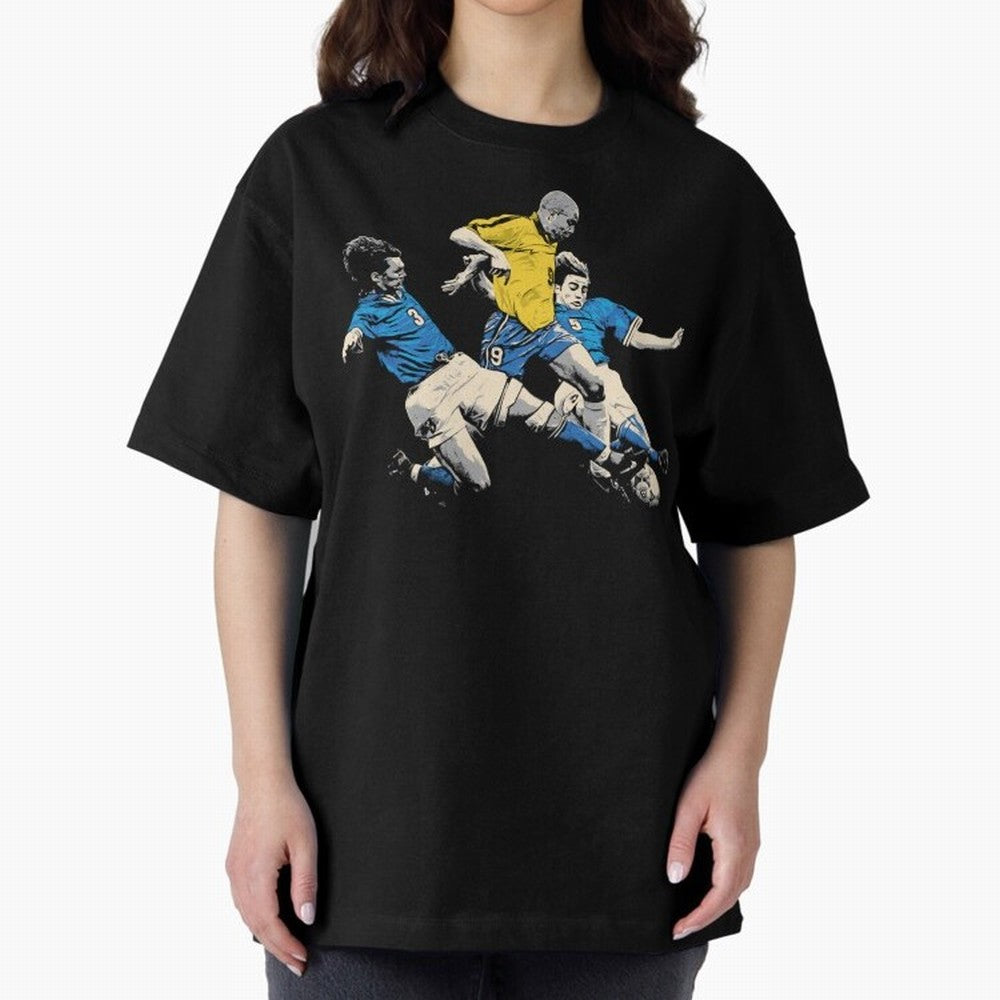 Ronaldo Nazario Oversized T-Shirt Join Global Football Passion for FIFA World Cup 2026 USA Canada Mexico, Centered on CR7 and Messi, Portugal, Sports Nostalgia, International Competition, Famous Players and Unforgettable Victories; Created for