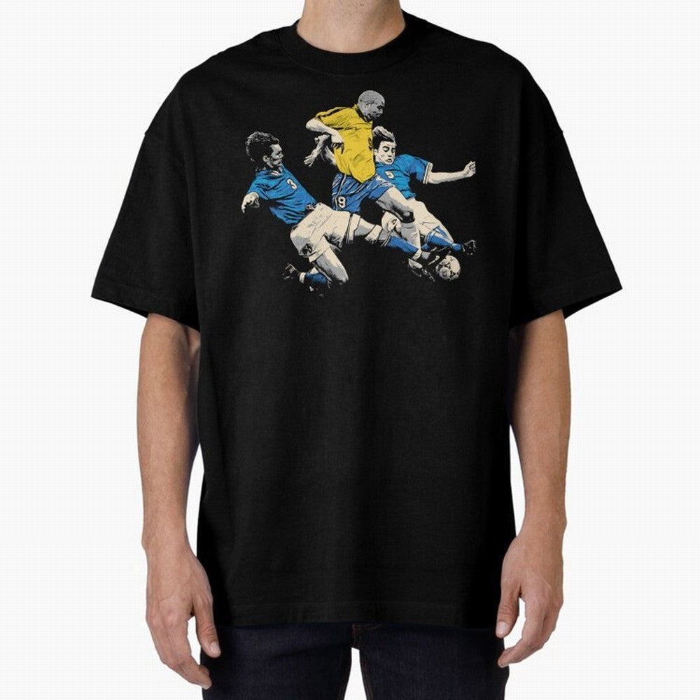 Ronaldo Nazario Oversized T-Shirt Join Global Football Passion for FIFA World Cup 2026 USA Canada Mexico, Centered on CR7 and Messi, Portugal, Sports Nostalgia, International Competition, Famous Players and Unforgettable Victories; Created for