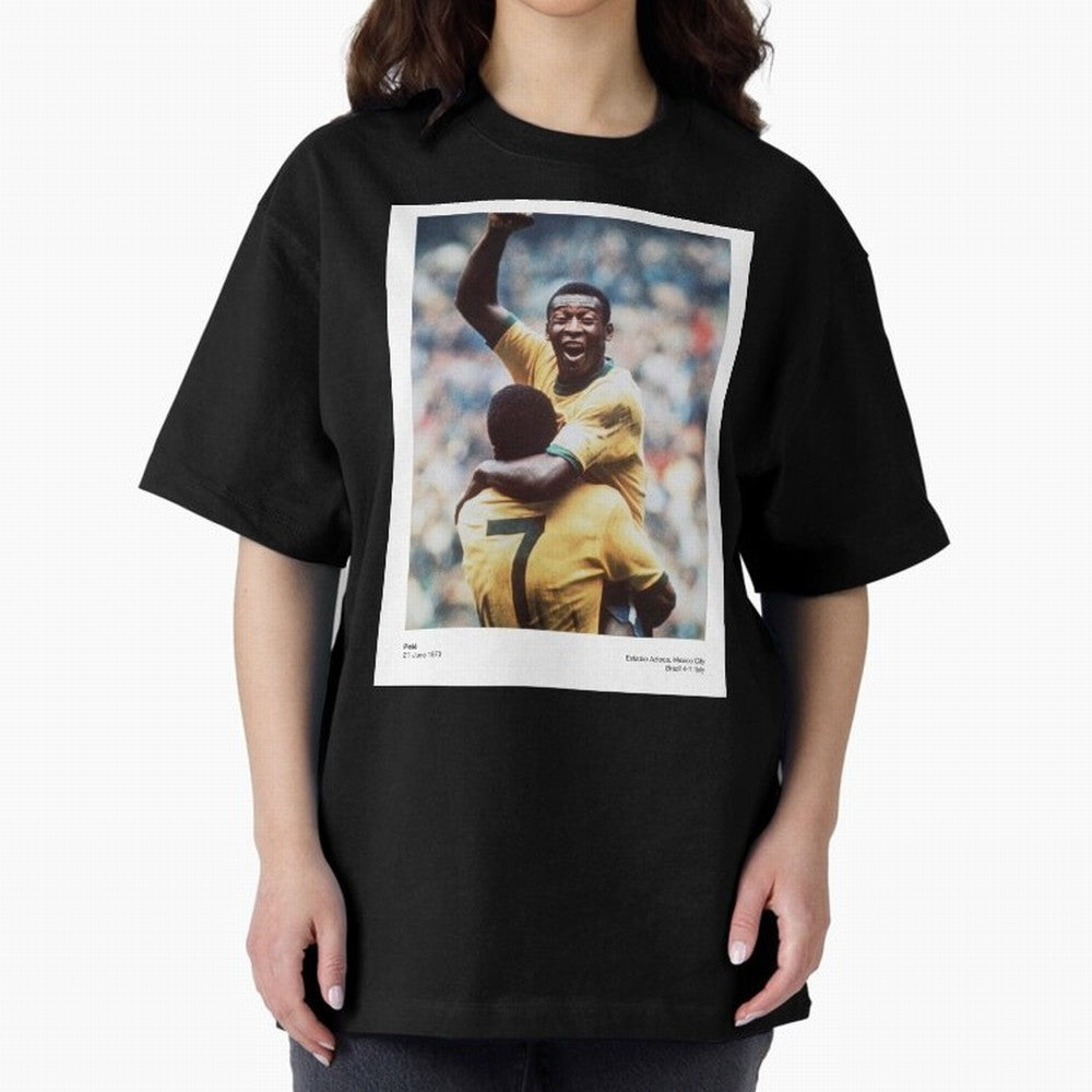 Pel¨¦'s Triumph: 1970 World Cup Legend Print Oversized T-Shirt Make Game Day About Global Football Passion for FIFA World Cup 2026 USA Canada Mexico, Highlighting CR7 and Messi, Argentina, Champion Mindset, Group Stage Buzz, Knockout Tension and