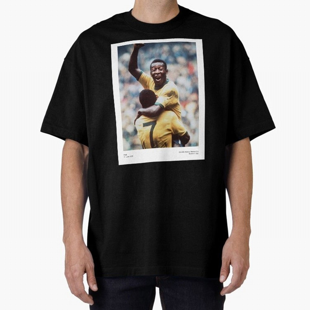 Pel¨¦'s Triumph: 1970 World Cup Legend Print Oversized T-Shirt Make Game Day About Global Football Passion for FIFA World Cup 2026 USA Canada Mexico, Highlighting CR7 and Messi, Argentina, Champion Mindset, Group Stage Buzz, Knockout Tension and