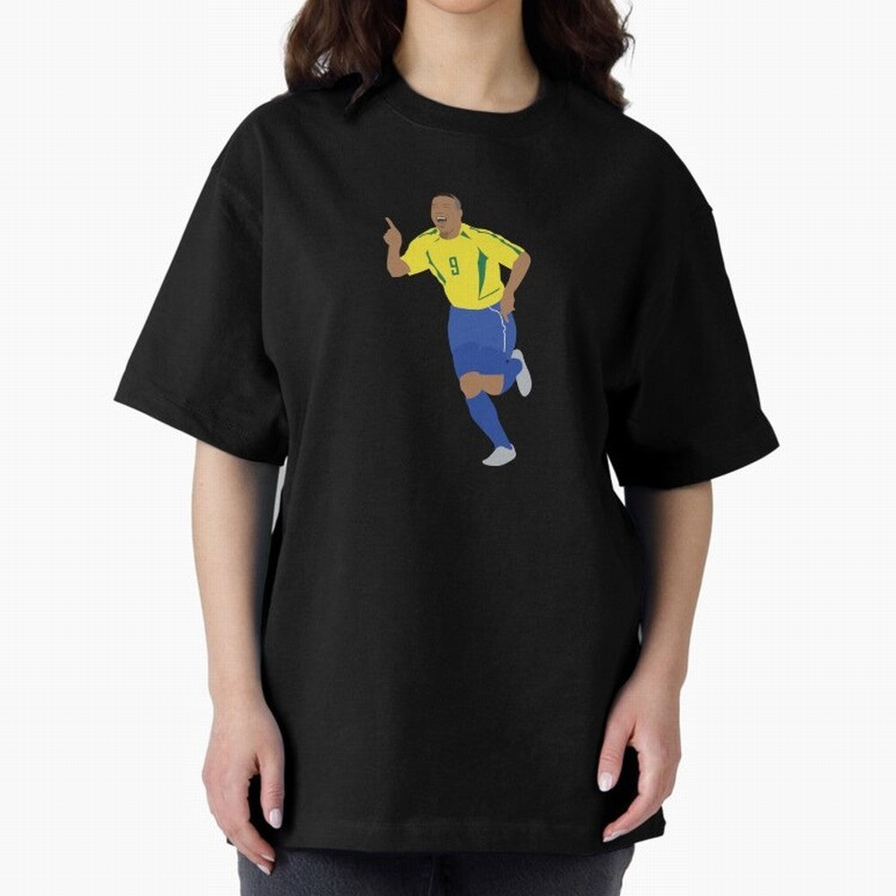 R9 Brazil - Ronaldo Oversized T-Shirt Carry National Pride through FIFA World Cup 2026 Group Stage Connected to CR7, Argentina Energy, Retro Football Energy, Iconic Rivalries, Trophy Chase Drama and Stadium Atmosphere; Perfect for Supporters Who