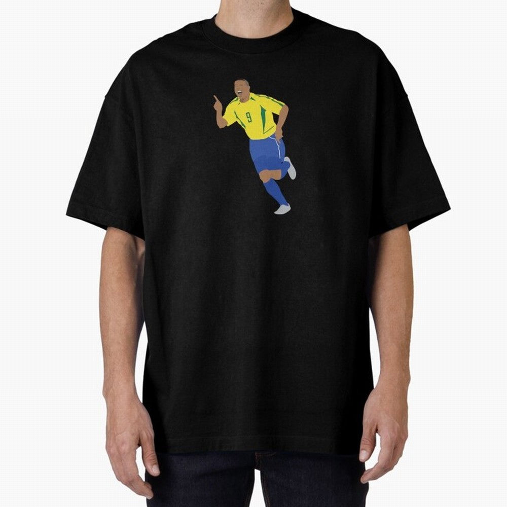 R9 Brazil - Ronaldo Oversized T-Shirt Carry National Pride through FIFA World Cup 2026 Group Stage Connected to CR7, Argentina Energy, Retro Football Energy, Iconic Rivalries, Trophy Chase Drama and Stadium Atmosphere; Perfect for Supporters Who