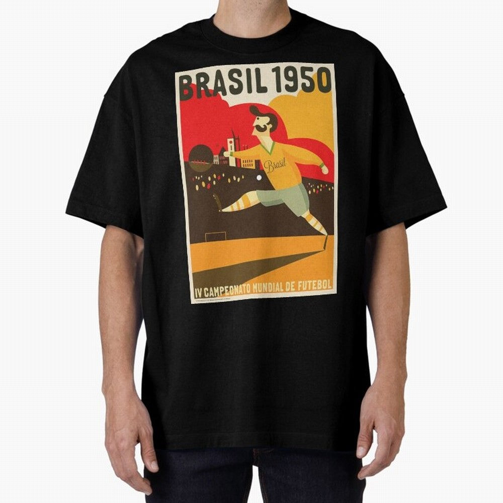 Brasil 1950 World Cup Oversized T-Shirt Show Your Stadium Side during Match Day Hype around FIFA World Cup 2026 USA Canada Mexico, Messi and Cristiano Ronaldo, Argentina and Brazil, Football History, Final Match Energy, Crowd Noise and Once in a