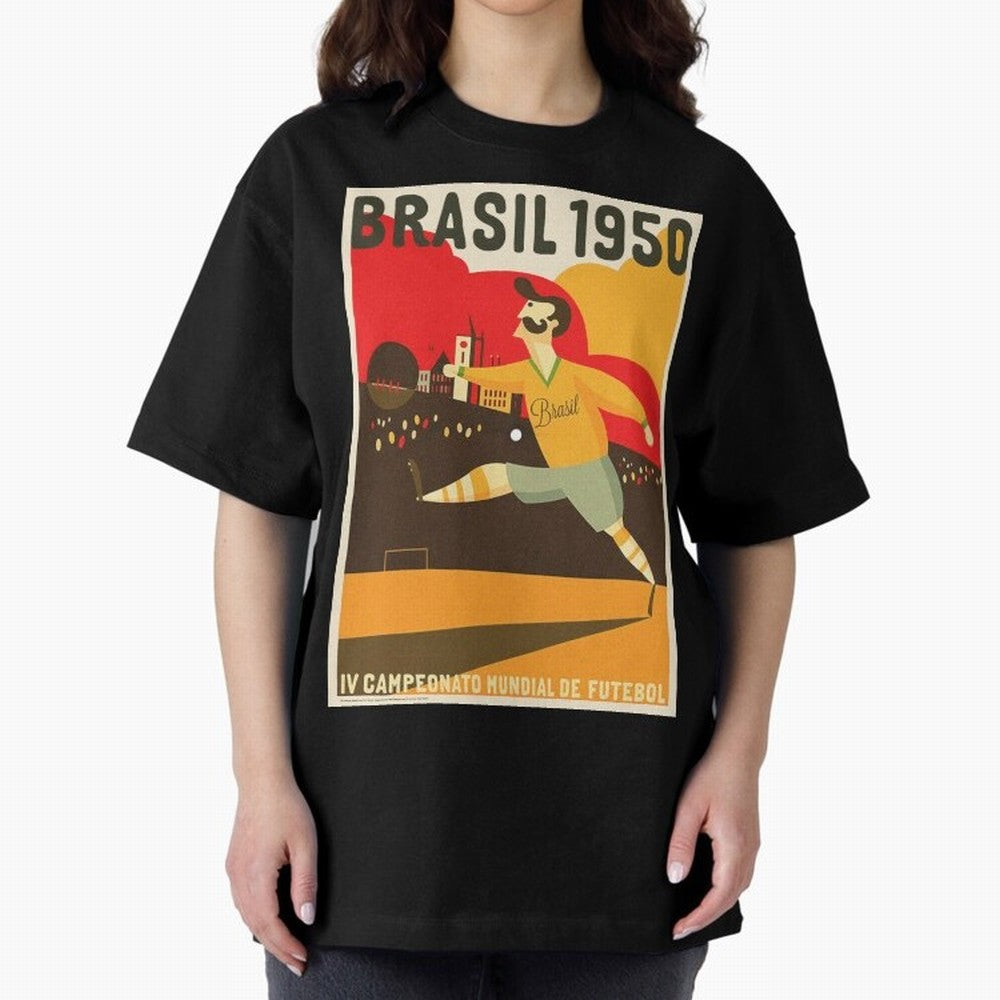 Brasil 1950 World Cup Oversized T-Shirt Show Your Stadium Side during Match Day Hype around FIFA World Cup 2026 USA Canada Mexico, Messi and Cristiano Ronaldo, Argentina and Brazil, Football History, Final Match Energy, Crowd Noise and Once in a