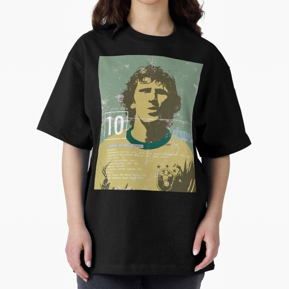 Zico Oversized T-Shirt Celebrate Every Goal in Global Football Passion for FIFA World Cup 2026 USA Canada Mexico, Inspired by Neymar, Haaland and Cristiano Ronaldo, France, Football History, Final Match Energy, Crowd Noise and Once in a Lifetime