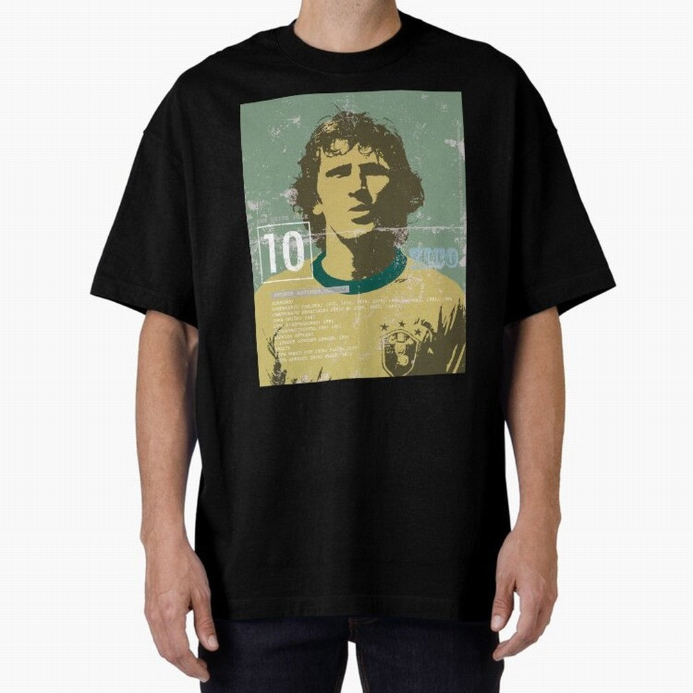 Zico Oversized T-Shirt Celebrate Every Goal in Global Football Passion for FIFA World Cup 2026 USA Canada Mexico, Inspired by Neymar, Haaland and Cristiano Ronaldo, France, Football History, Final Match Energy, Crowd Noise and Once in a Lifetime