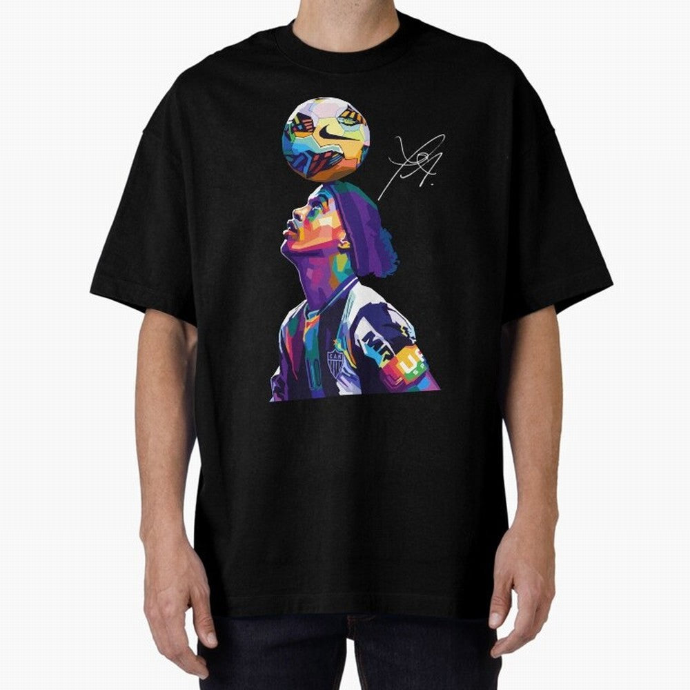 Ronaldinho Wpap Pop Art Oversized T-Shirt Elevate Global Football Passion for FIFA World Cup 2026 Group Stage, Made for Messi, England, France and Netherlands, Stadium Memories, Football Loyalty, International Chants and Championship Tradition;