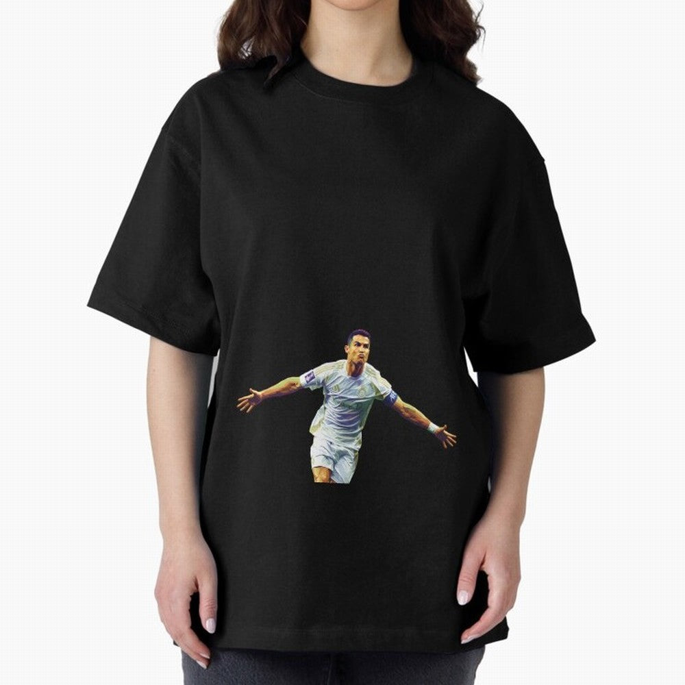Ronaldo pop art Oversized T-Shirt Celebrate Supporters United by Global Football Passion for FIFA World Cup 2026, Inspired by Neymar, Haaland and Cristiano Ronaldo, England, France and Netherlands, Football Festival Excitement, Trophy Ambitions,