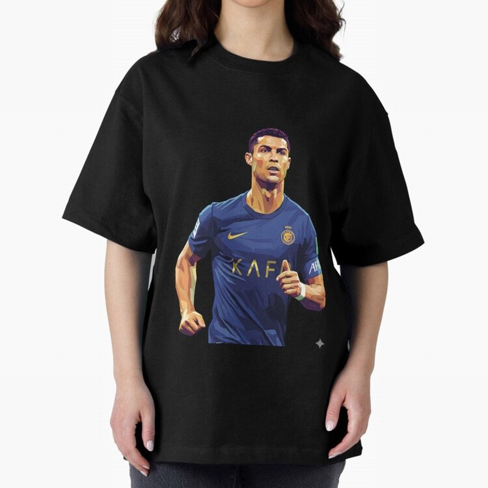 Ronaldo pop art Oversized T-Shirt Turn Football Passion into Global Football Passion for FIFA World Cup 2026, Featuring Messi, CR7 and Mbappe, Portugal, Worldwide Fan Energy, Dramatic Goals, Stadium Lights and Championship Celebrations; Ideal for