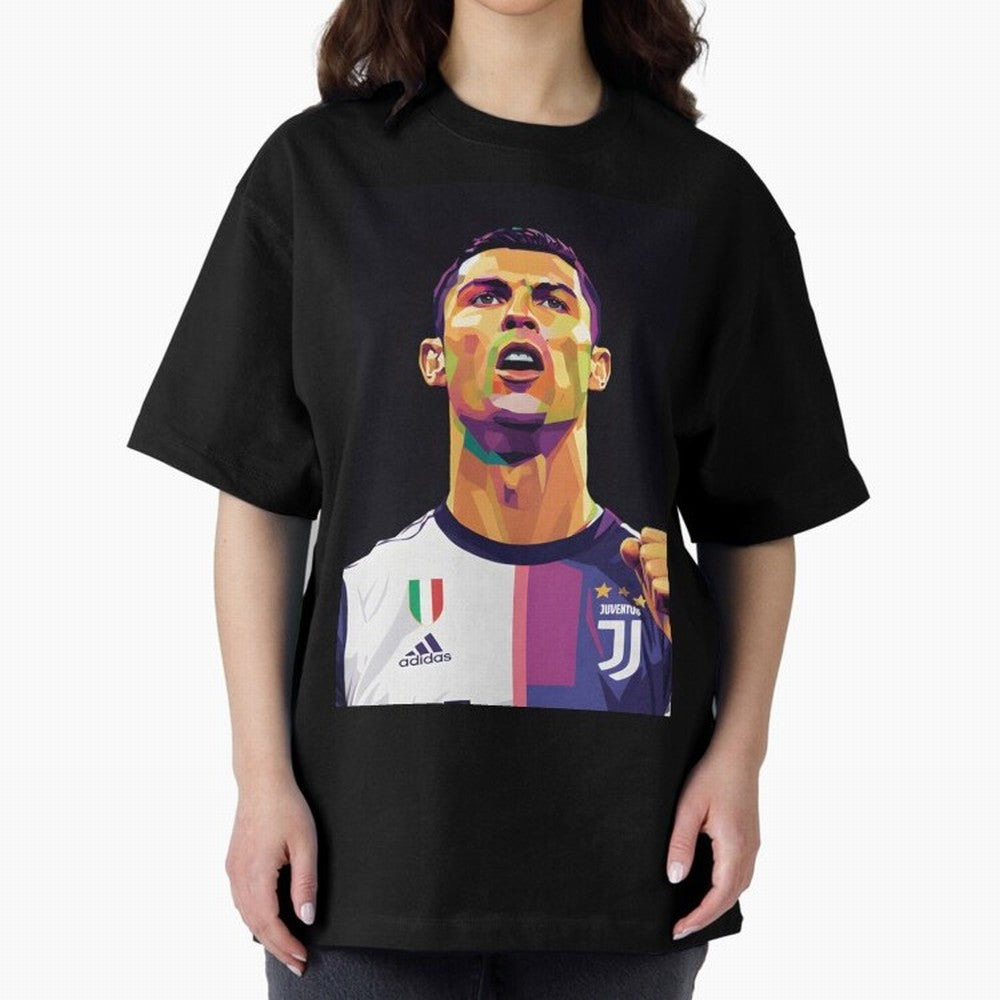 Ronaldo pop art Oversized T-Shirt Bring Trophy Dreams to FIFA World Cup 2026 Inspired by Cristiano Ronaldo, Haaland and CR7, Spain Energy, Worldwide Fan Energy, Dramatic Goals, Stadium Lights and Championship Celebrations; Made for Die Hard